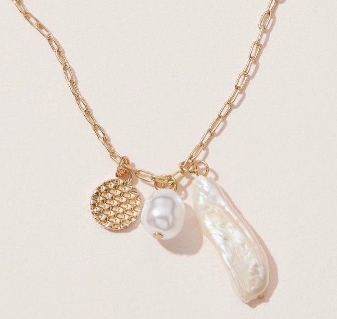 Multi Charm Freshwater Pearl Necklace