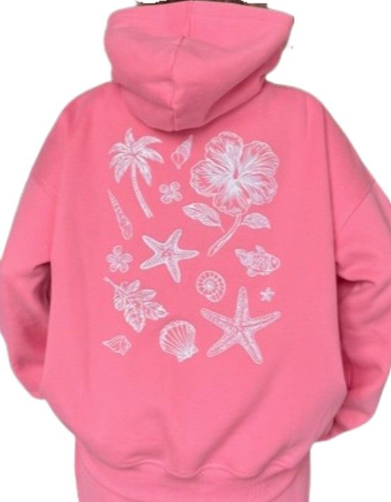  Tropical Dreams Hibiscus Embroidered Hoodie
