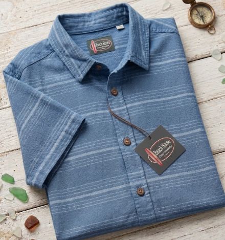 The Horizon Cotton Relaxed Linen  Shirt - Horizontal Stripe