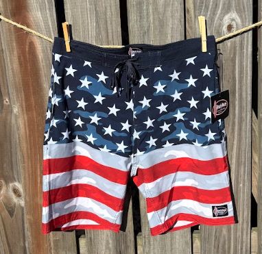 Beach House American Flag Stretch Boardshorts