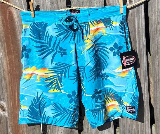 Beach House Mens Blue Hawaii Stretch  Boardshorts