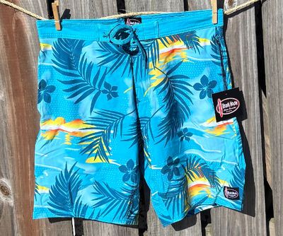 Beach House Mens Blue Hawaii Stretch  Boardshorts