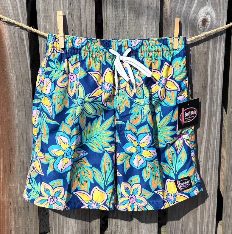 Beach House Mens Comfy Navy Floral Volleys