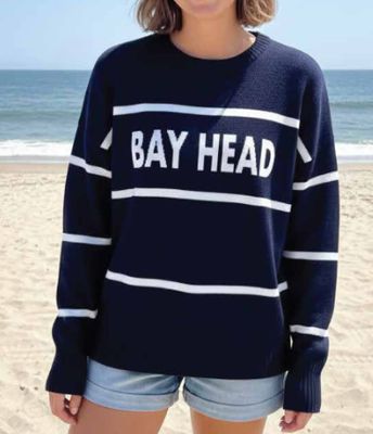 Bay Head East Ave Sweater - Navy/White