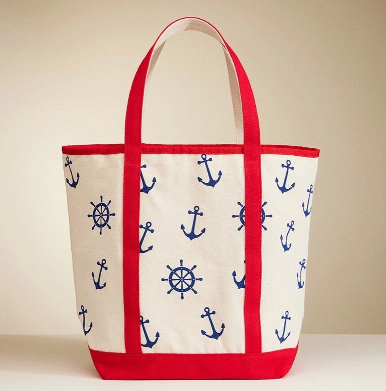 Anchor Wheel Printed Tote Bag