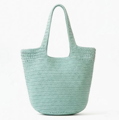 Woven Straw Tote Bag Handmade Strap Beach Bag