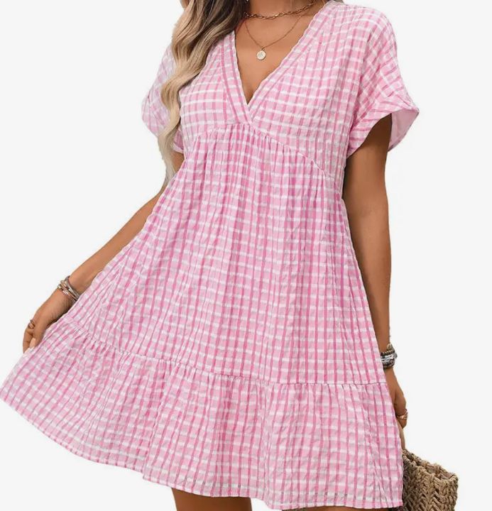 The Twilight Lake Gingham - Seersucker Dress