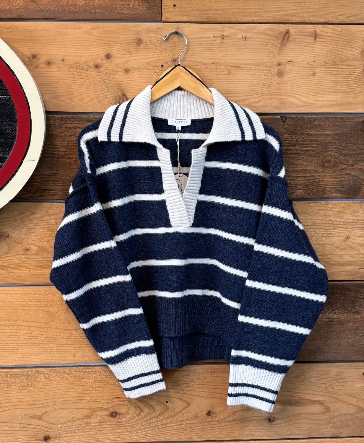 Salty Air Striped Navy Rugby Knit
