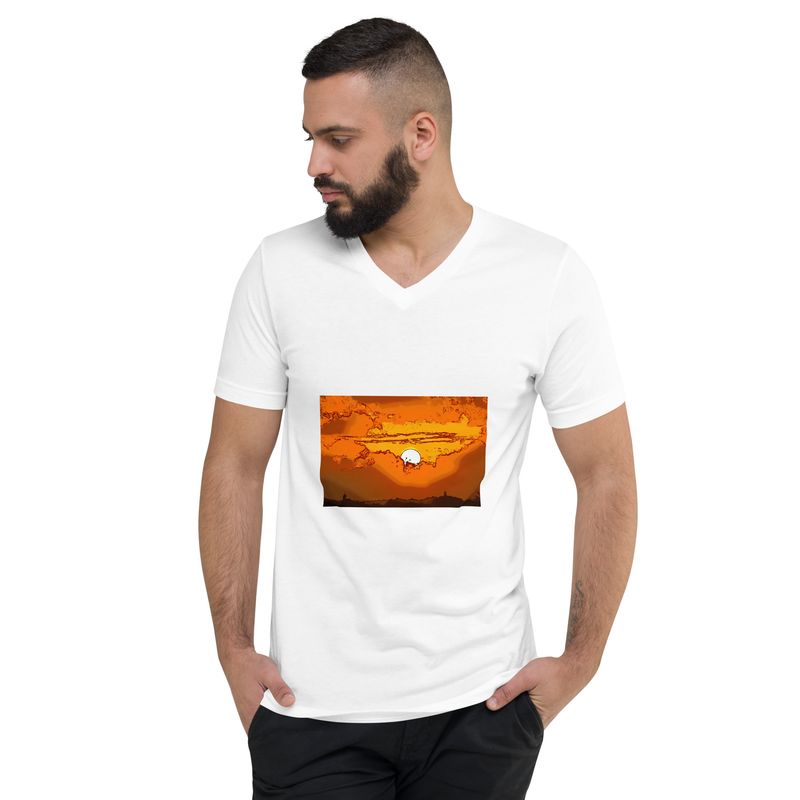 Tee-shirt  à manches courtes et col V - 00999