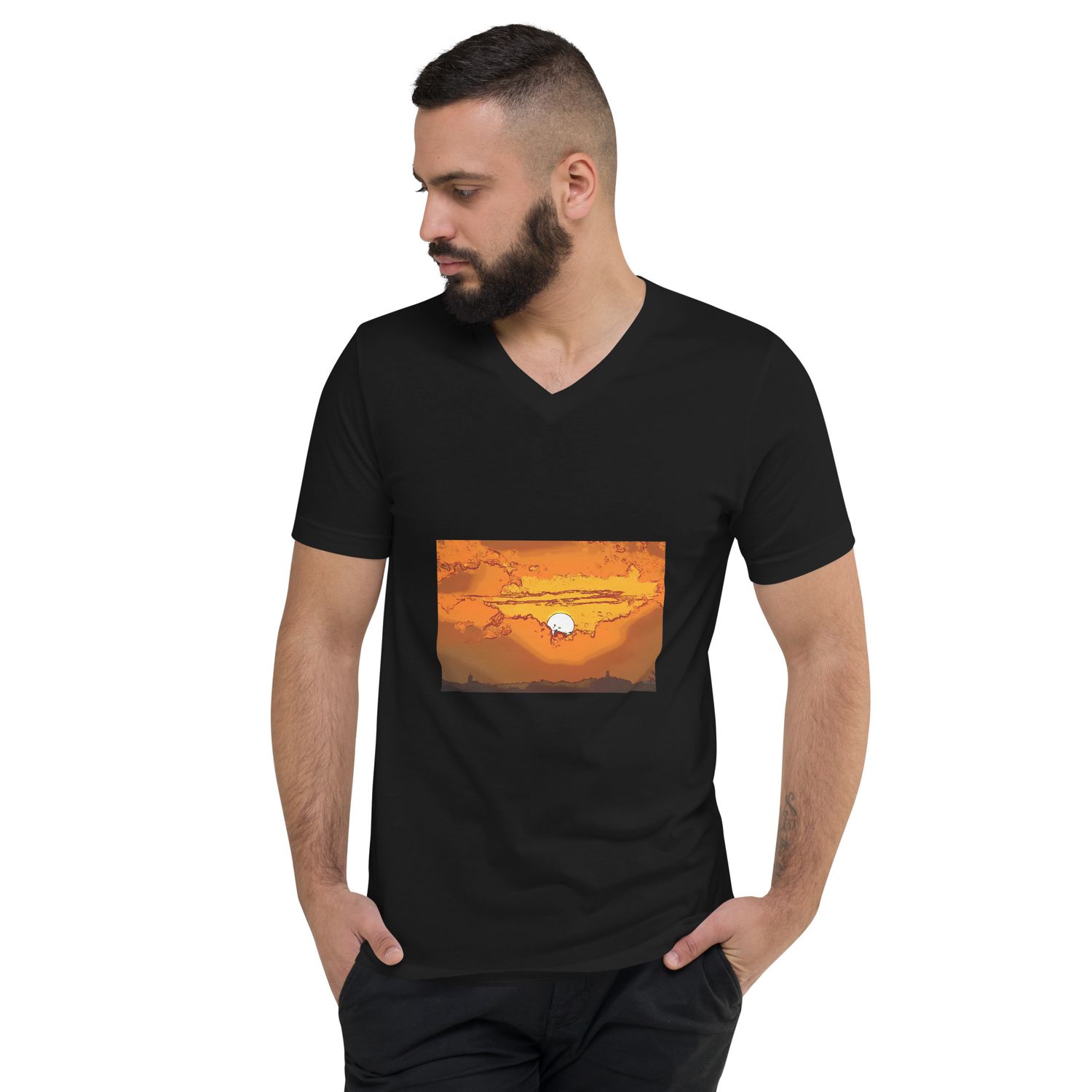 Tee-shirt  à manches courtes et col V