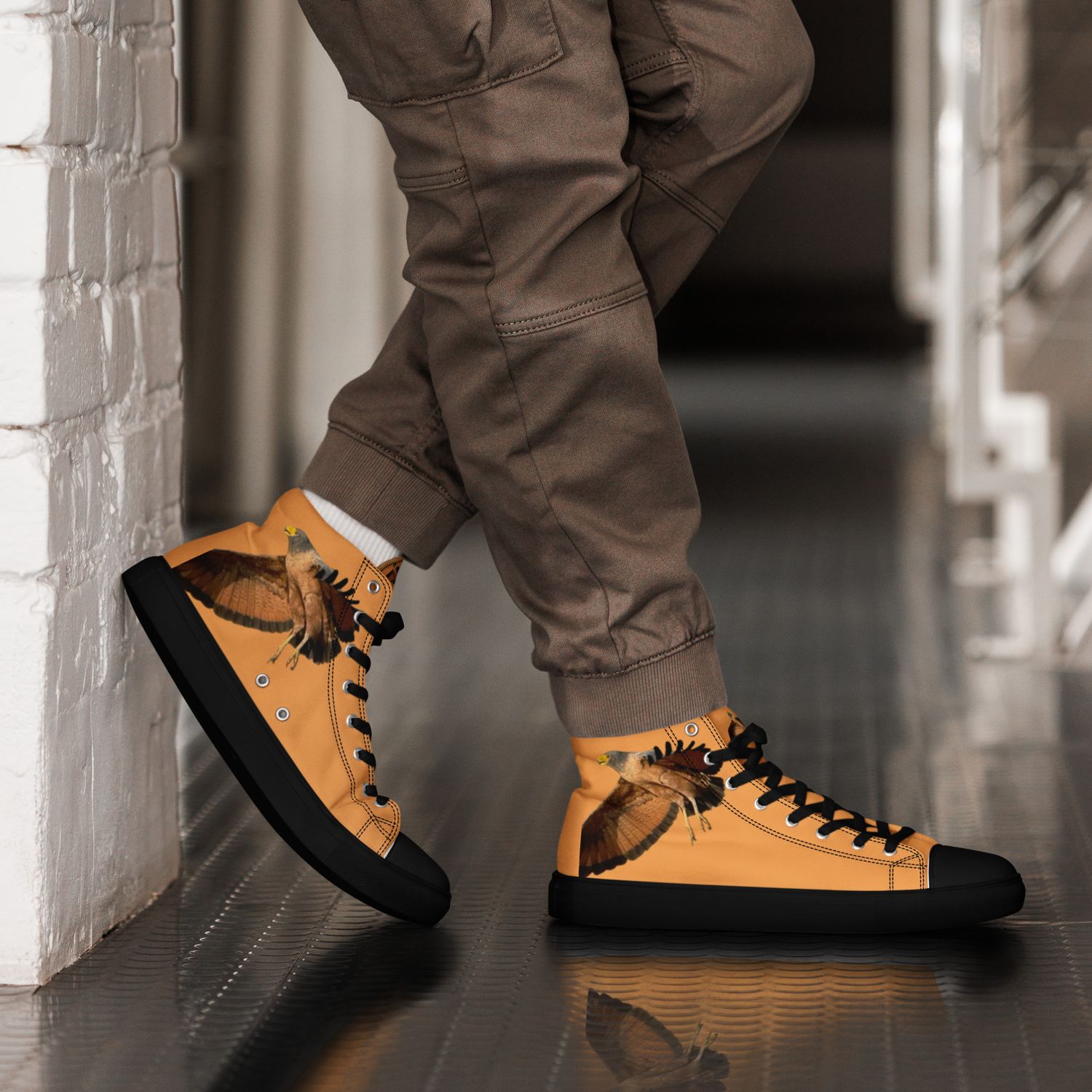 Baskets hautes en toile homme