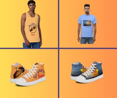 Tee-shirts et débardeurs + tennis de toile + sac