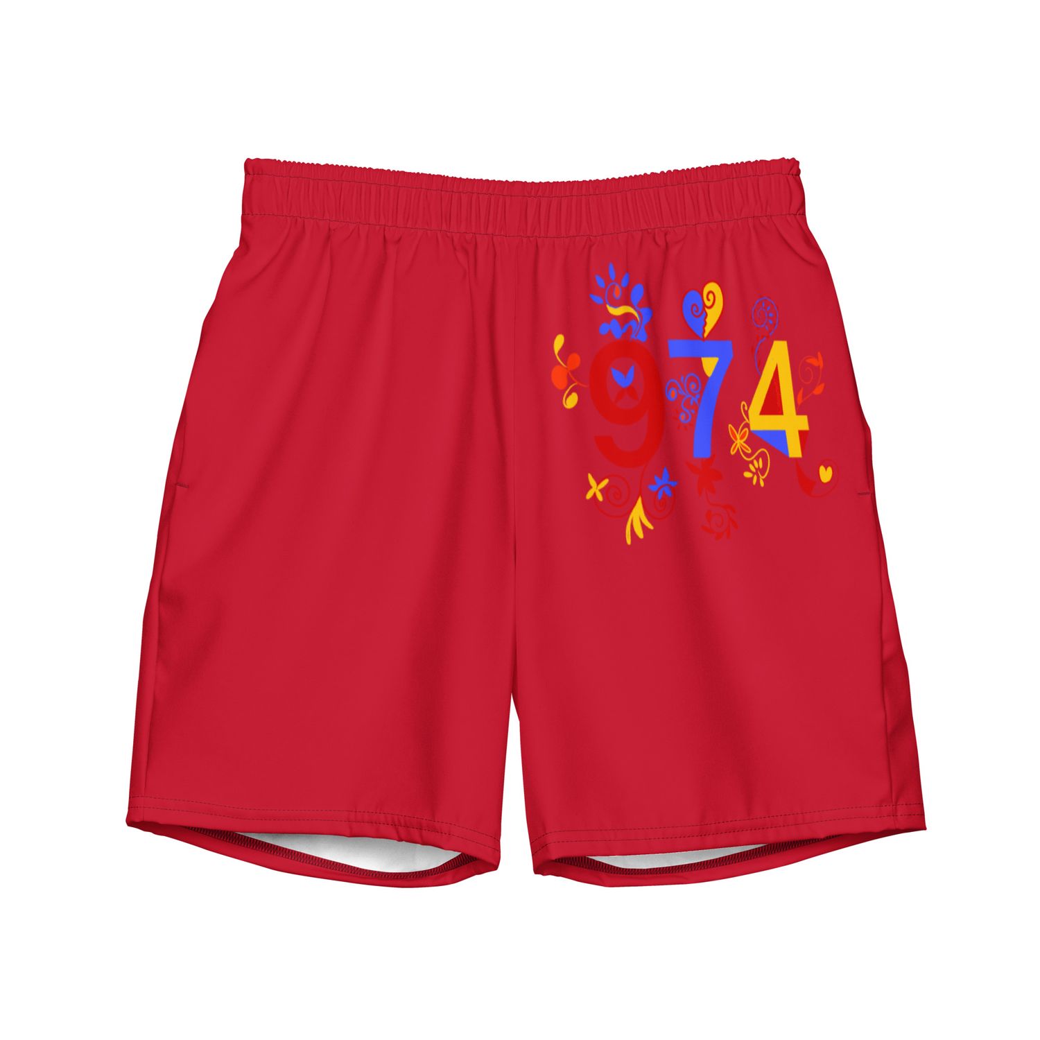 Short de bain recyclé rouge 974 - 01683 Short de bain recyclé rouge 974 - 01683