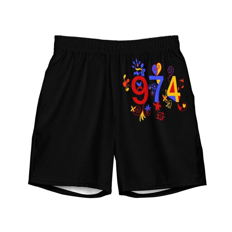 Short de bain recyclé noir 974 - 01680 Short de bain recyclé noir 974 - 01680