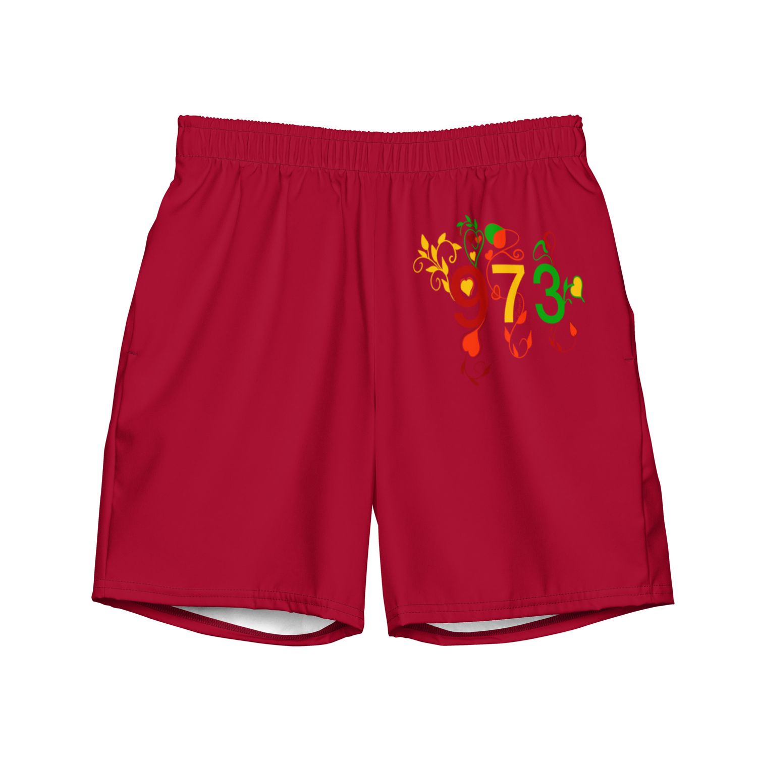 Short de bain recyclé rouge 973 Short de bain recyclé rouge 973