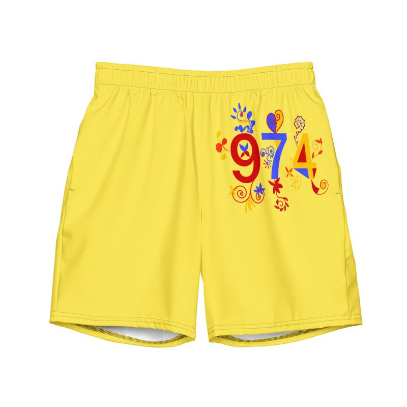 Short de bain recyclé jaune 974 - 01681 Short de bain recyclé jaune 974 - 01681
