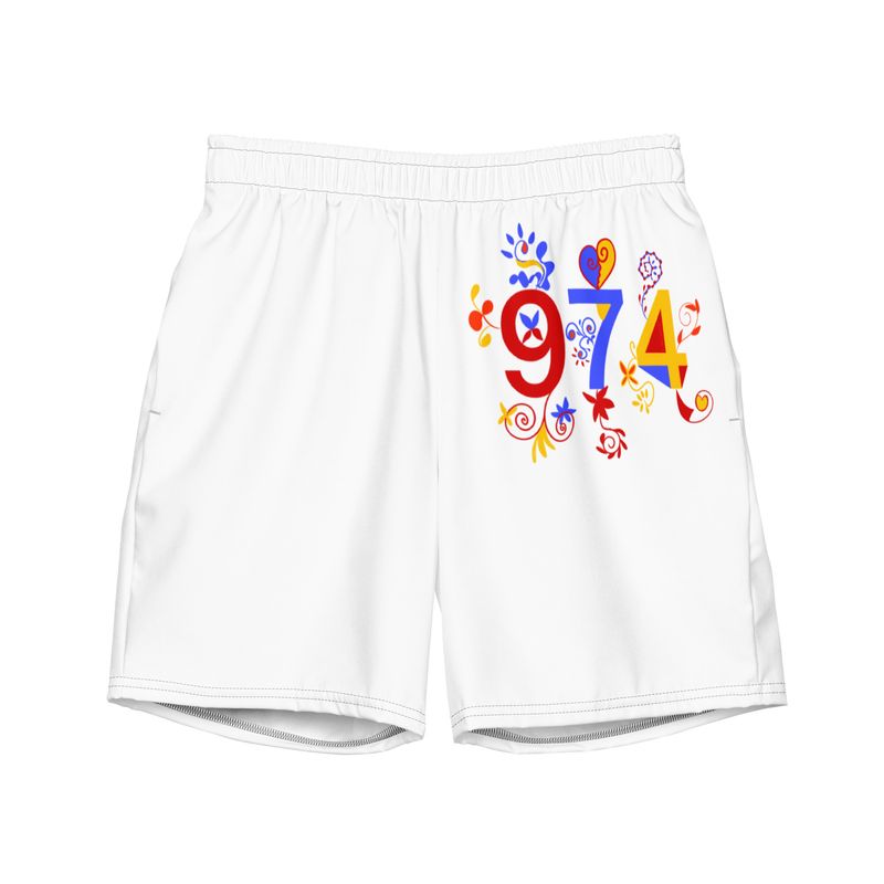 Short de bain recyclé blanc 974 - 01682 Short de bain recyclé blanc 974 - 01682