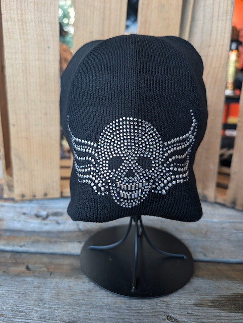 Skull Beanie with Rhinestones