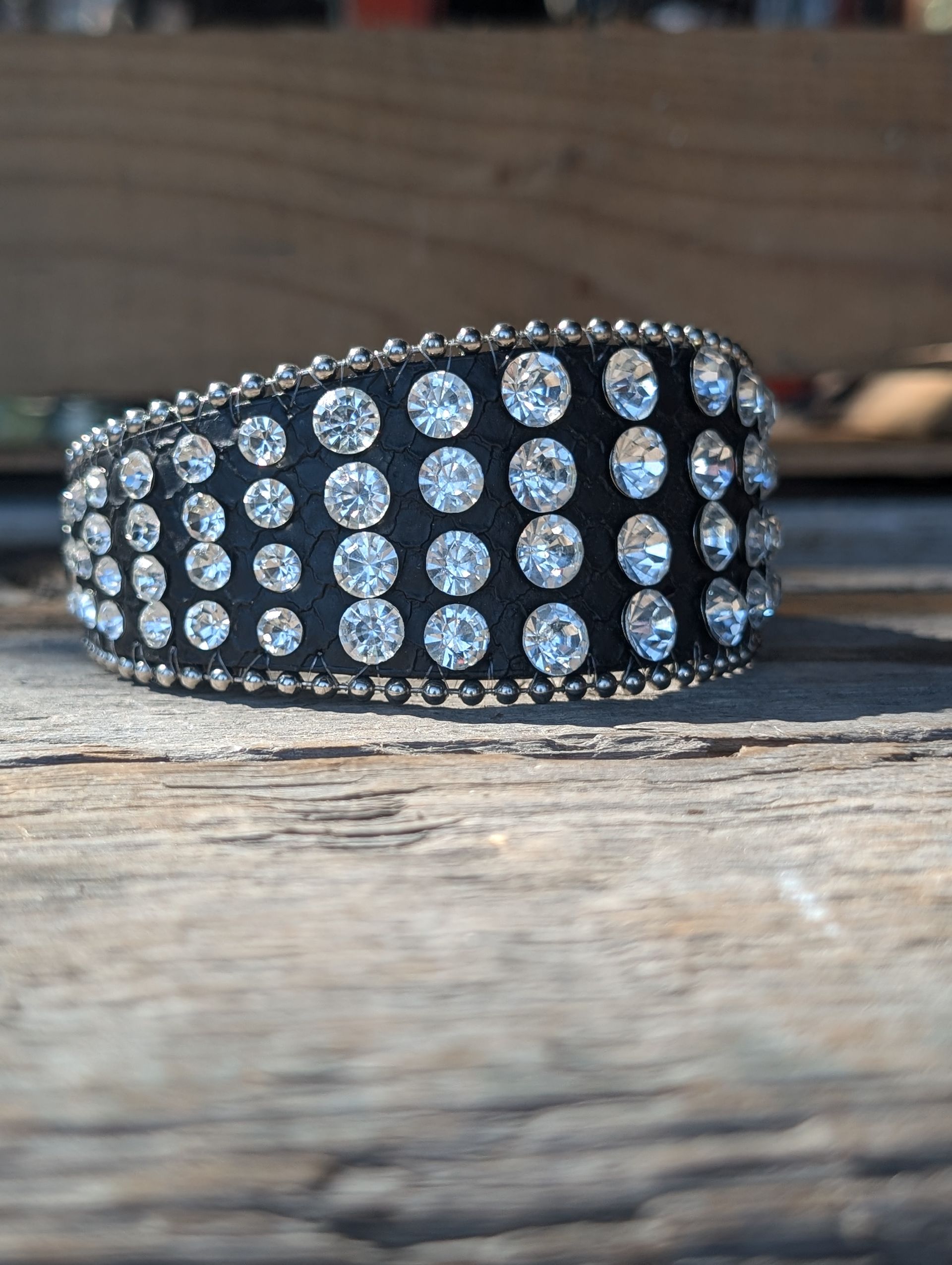 Genuine Leather Crystal Bracelet