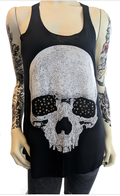 Studded Skull Tank Black Large