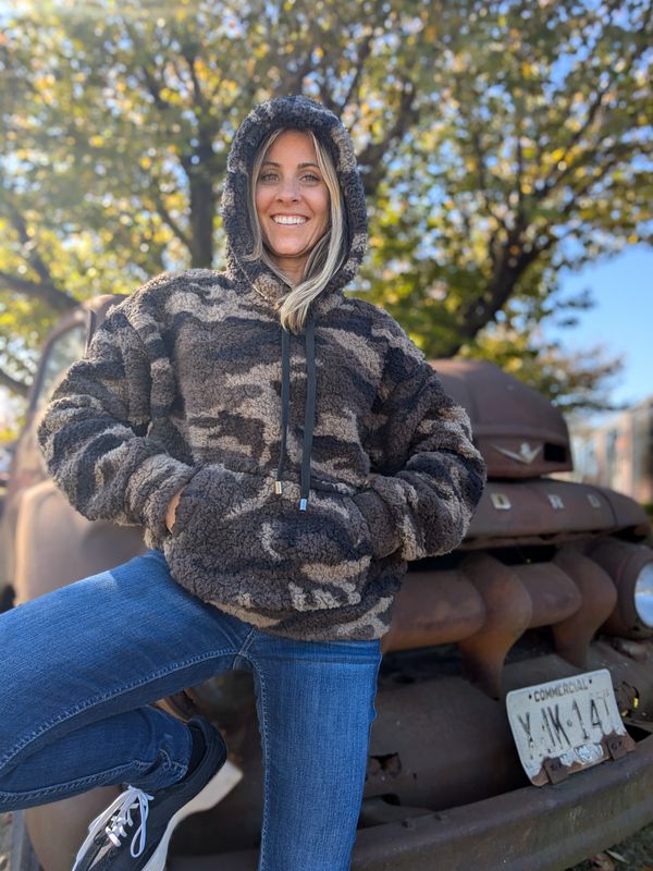 ​Camo Sherpa Pullover Hoodie