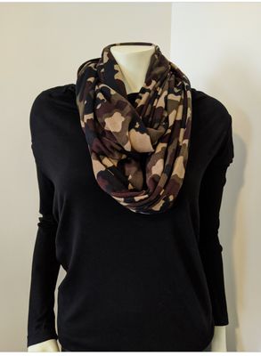 Infinity Camo Army Print Scarf with Hidden Pocket
