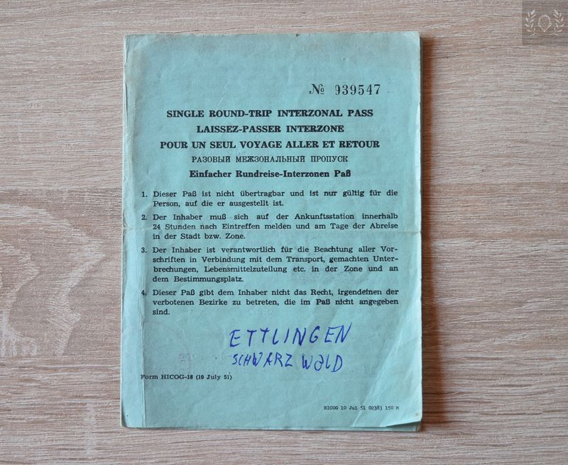 Germany 1952 Interzonal Pass, pretty rare