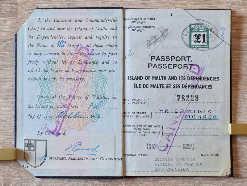 Malta and its Dependencies - British Passport 1953-1963