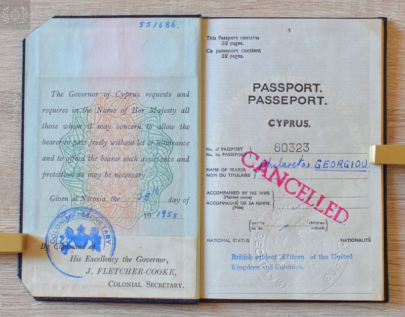 Cyprus - British passport 1955-1960