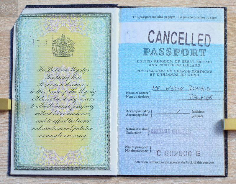 Interesting 1990 British Passport: Southern Africa travel