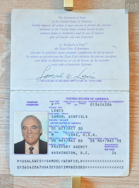 USA 1988-1993 American Diplomat Samuel W. Lewis