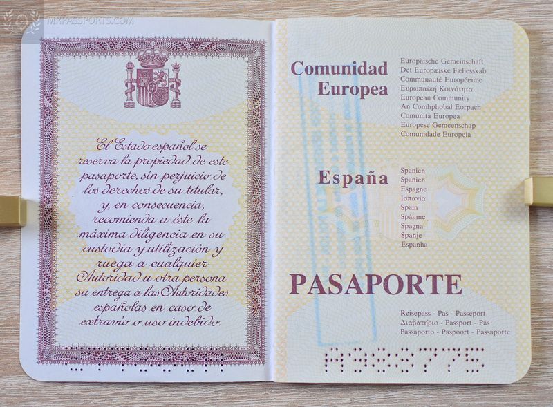 Spain 1989-1999 Passport, mint