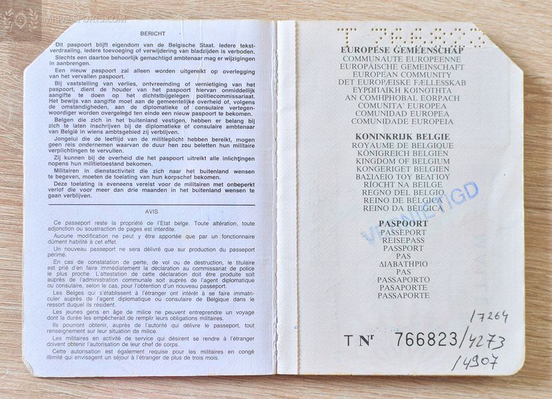 Belgium 1992-1997, African, Asian visas