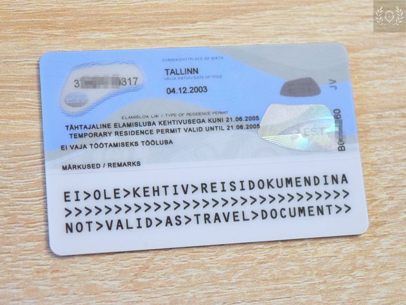 Estonia Temp. Residence Permit 2003