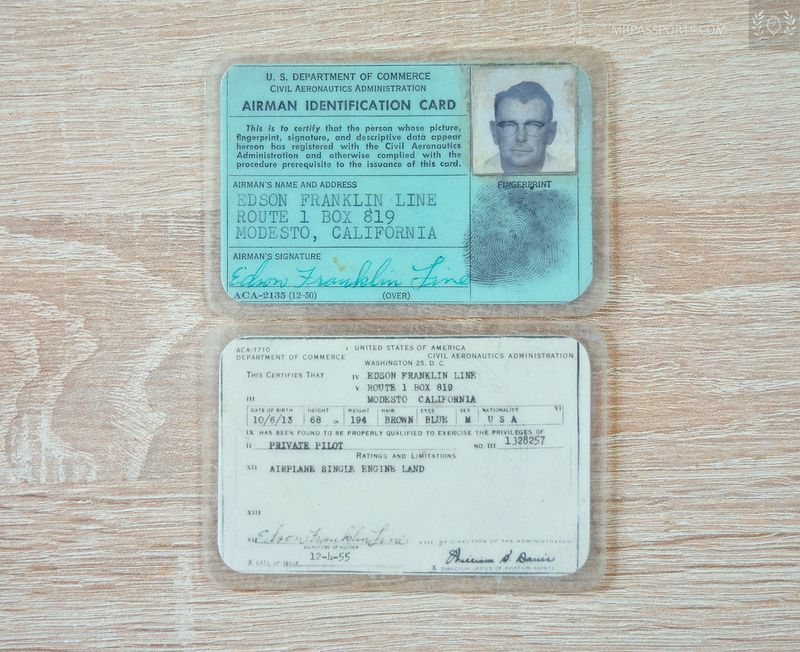 1955 USA Private Pilot License & Airman Identification Card