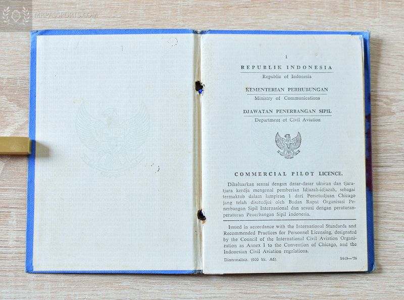 Indonesia: Commercial Pilot License for a British helicopter pilot 1971-1983