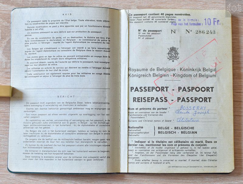 Belgium 1973-1977 passport