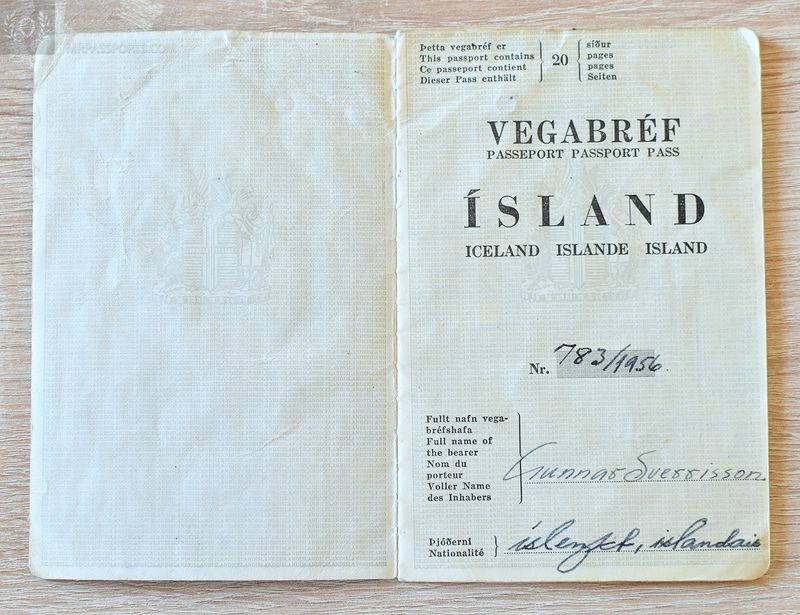 Iceland 1956-1959 Passport