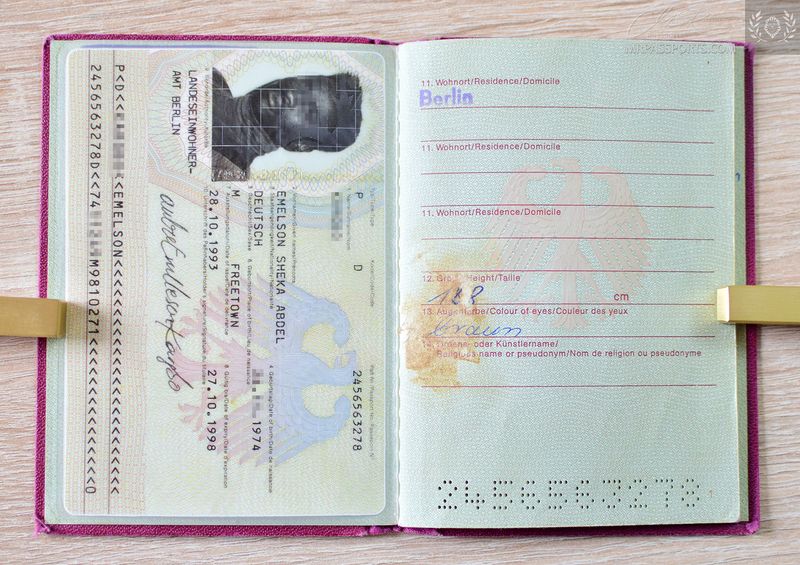 Germany 1993-1998, Given at Berlin w/ Sierra Leone visa, Bonn