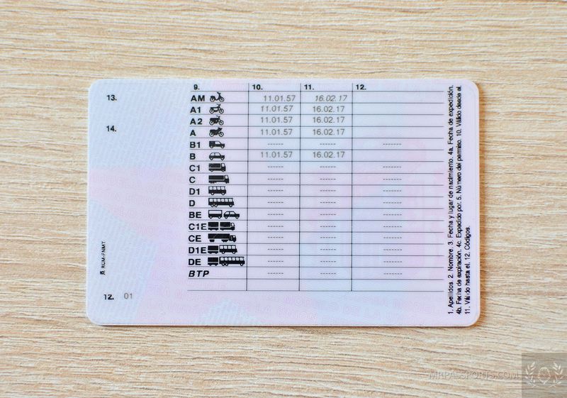 Spain 2015-2017 Driving Licence