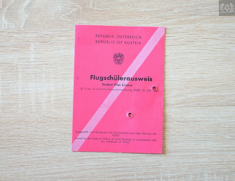 Austria, 1968-1970 Student Pilot Licence