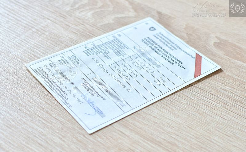 Switzerland 1971-1993 Flight engineer's licence DC8, B747