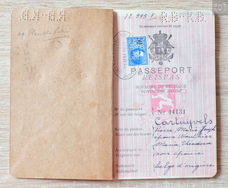 Belgium 1929 Passport for a couple