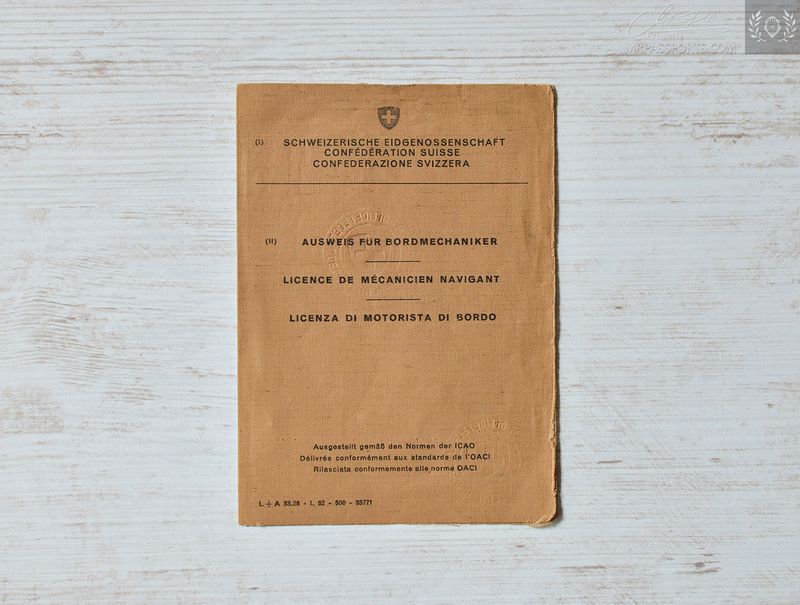 Switzerland 1971-1983 Flight engineer's licence Convair 30A, DC-8