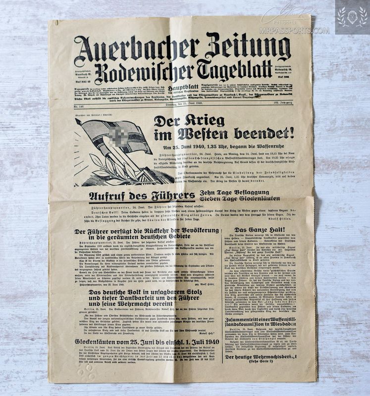 1940, 6 pages of a German newspaper (Saxony)