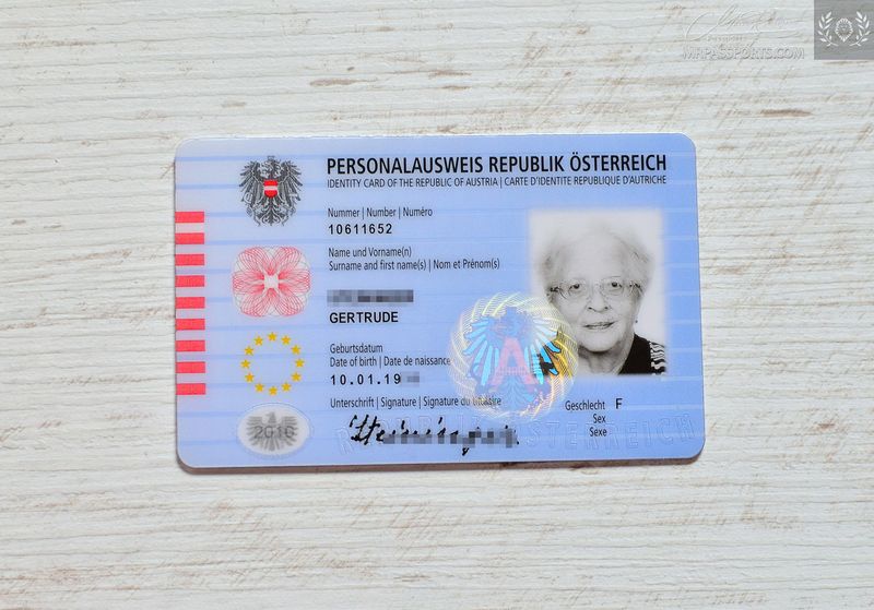 Austria 2010-2020 identity card