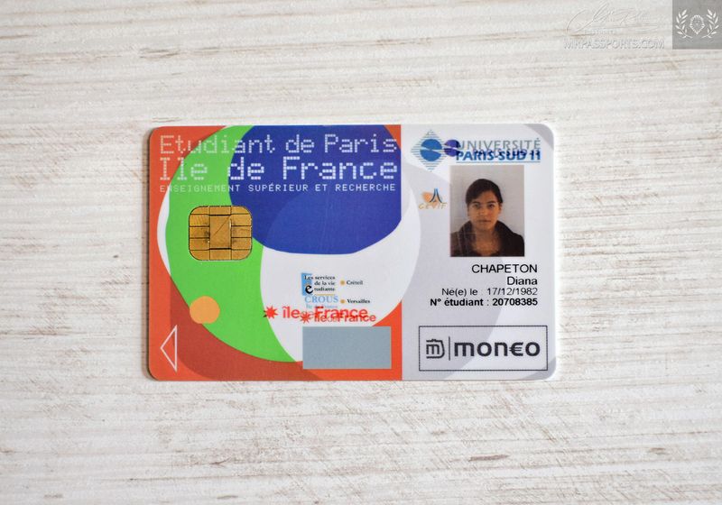 France, 2012 student ID card: Paris-Sud University