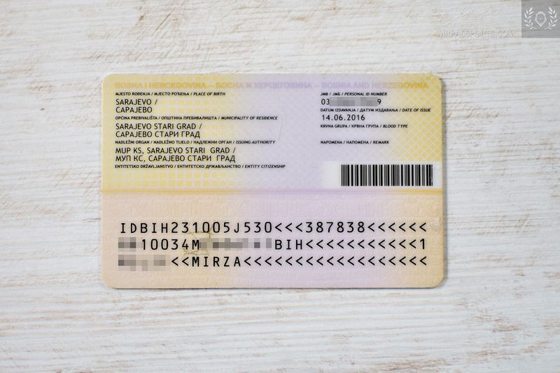 Bosnia and Herzegovina Identity card
