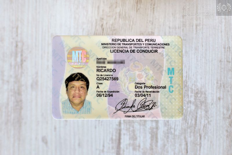 Peru, 1994-2011 driving licence
