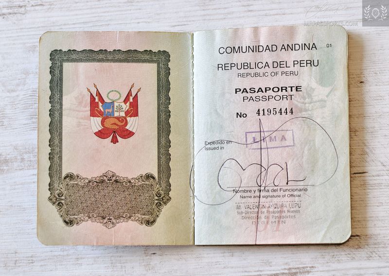 Peru 2008-2013 pre-biometric passport, well travelled